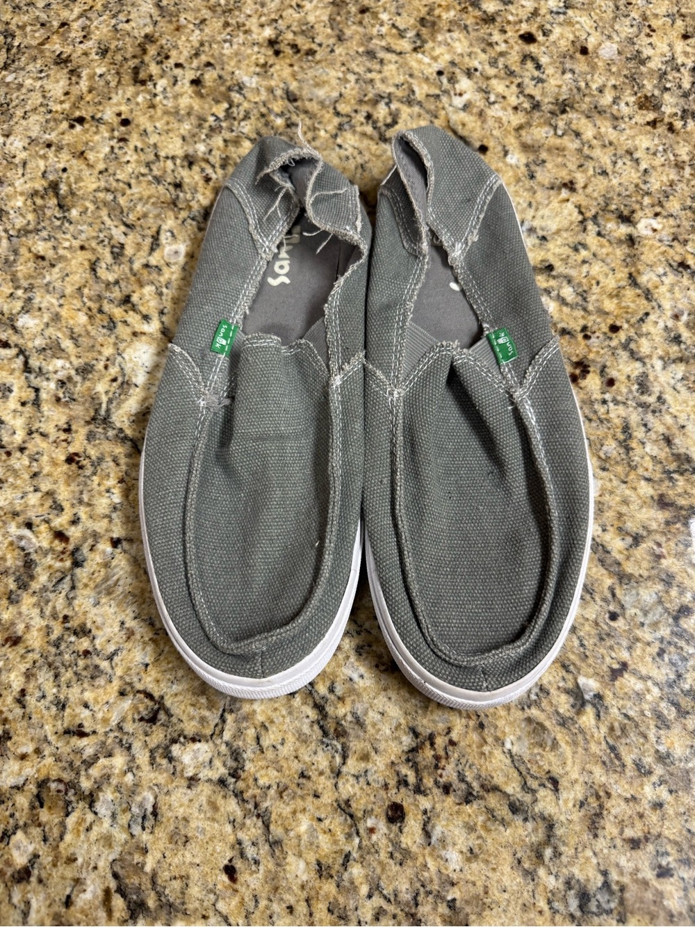 Sanuk Men's Grey Canvas Slip-On Loafers